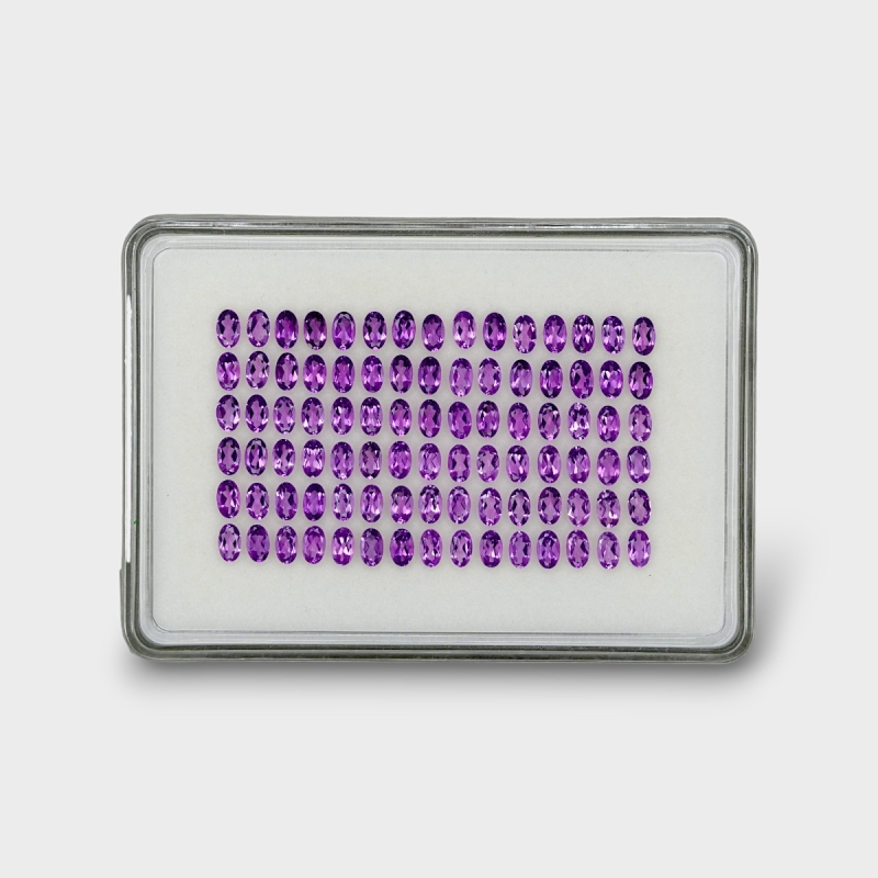 19.93 Cts. African Amethyst 5x3mm Faceted Oval Shape AAA Grade Gemstones Parcel - Total 90 Pc.