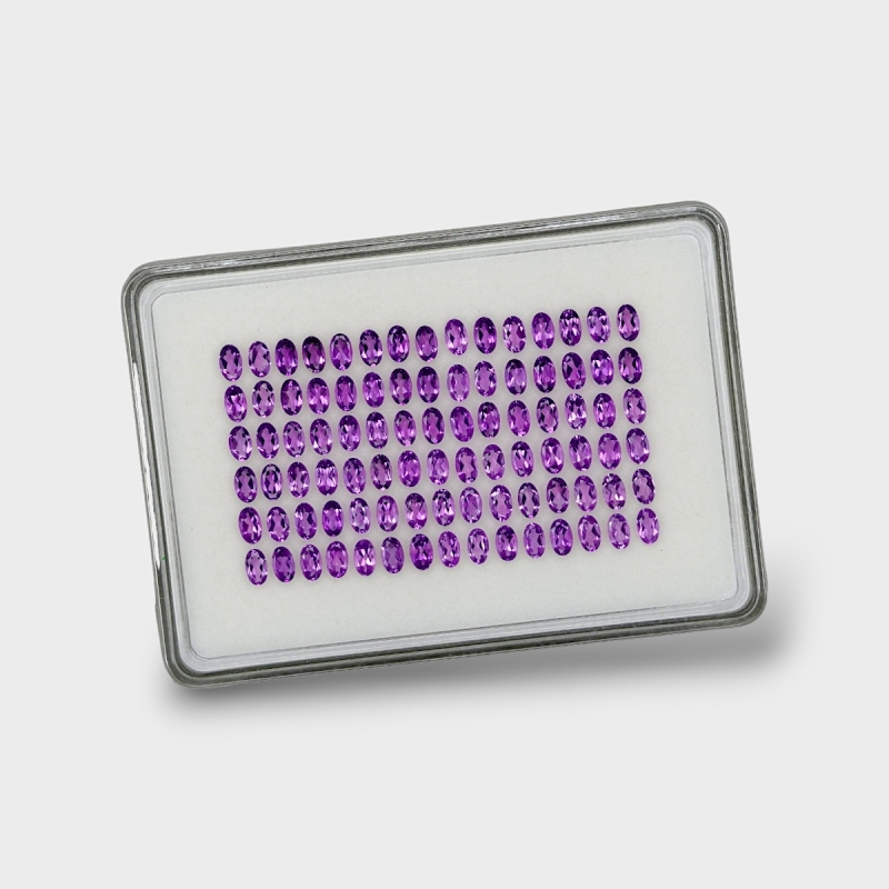 African Amethyst 5x3mm Faceted Oval AAA Gemstones Parcel - 180277