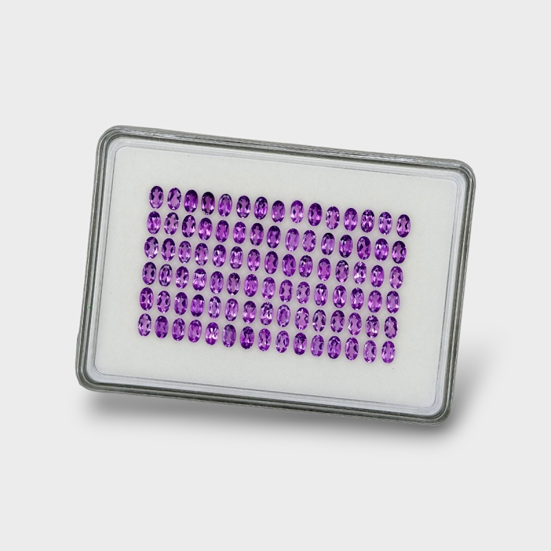 African Amethyst 5x3mm Faceted Oval AAA Gemstones Parcel - 180277