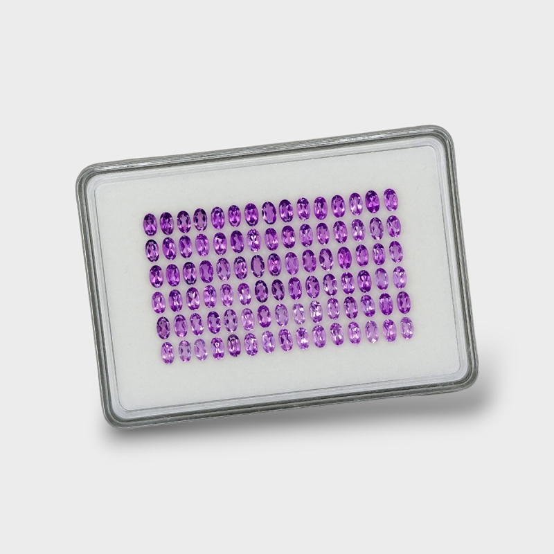 African Amethyst 5x3mm Faceted Oval AAA Gemstones Parcel - 180289