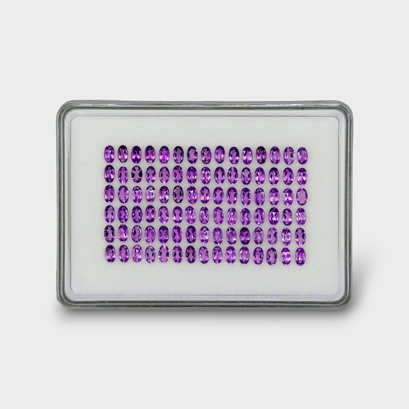 19.76 Cts. African Amethyst 5x3mm Faceted Oval Shape AAA Grade Gemstones Parcel - Total 90 Pc.