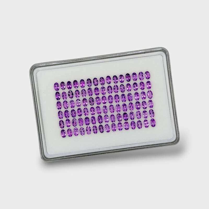 African Amethyst 5x3mm Faceted Oval AAA Gemstones Parcel - 180275