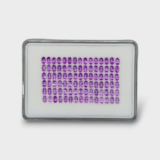 19.45 Cts. African Amethyst 5x3mm Faceted Oval Shape AAA Grade Gemstones Parcel - Total 90 Pc.