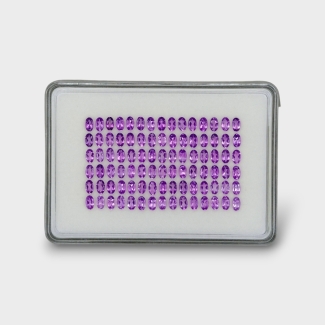 19.66 Cts. African Amethyst 5x3mm Faceted Oval Shape AAA Grade Gemstones Parcel - Total 90 Pc.