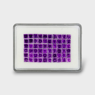 39.73 Cts. African Amethyst 5mm Step Cut Square Shape AAA Grade Gemstones Parcel - Total 60 Pc.