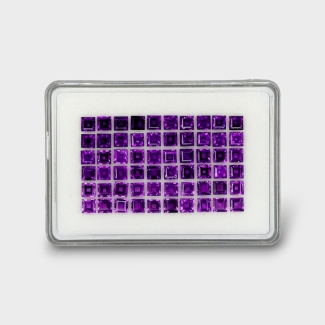 39.38 Cts. African Amethyst 5mm Step Cut Square Shape AAA Grade Gemstones Parcel - Total 60 Pc.