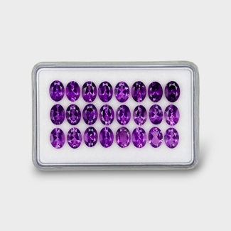 15.11 Cts. African Amethyst 7x5mm Faceted Oval Shape AAA Grade Gemstones Parcel - Total 24 Pc.