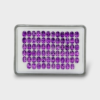 45.54 Cts. African Amethyst 7x5mm Faceted Oval Shape AAA Grade Gemstones Parcel - Total 70 Pc.