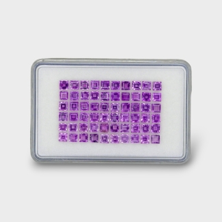 9.18 Cts. African Amethyst 3mm Step Cut Square Shape AA+ Grade Gemstones Parcel - Total 60 Pc.