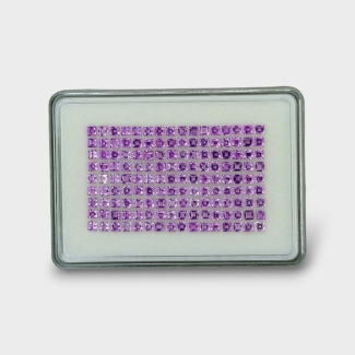 22.19 Cts. African Amethyst 3mm Step Cut Square Shape AA+ Grade Gemstones Parcel - Total 144 Pc.