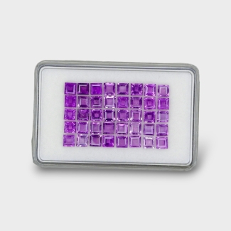 11.49 Cts. African Amethyst 4mm Step Cut Square Shape AA Grade Gemstones Parcel - Total 40 Pc.