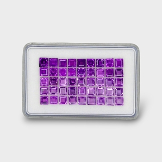 13.84 Cts. African Amethyst 4mm Step Cut Square Shape AA+ Grade Gemstones Parcel - Total 45 Pc.