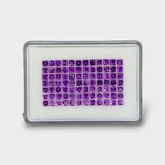 28.09 Cts. African Amethyst 4mm Step Cut Square Shape AAA Grade Gemstones Parcel - Total 84 Pc.
