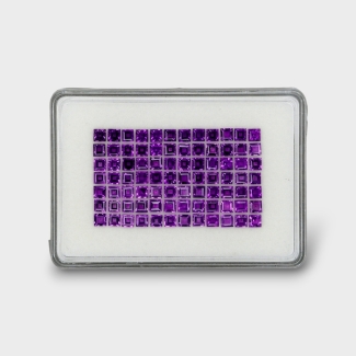 29.02 Cts. African Amethyst 4mm Step Cut Square Shape AAA Grade Gemstones Parcel - Total 84 Pc.