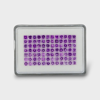 27.94 Cts. African Amethyst 4mm Step Cut Square Shape AA+ Grade Gemstones Parcel - Total 84 Pc.
