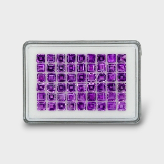 56.7 Cts. African Amethyst 6mm Step Cut Square Shape AA+ Grade Gemstones Parcel - Total 54 Pc.