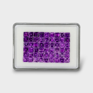 56.2 Cts. African Amethyst 6mm Step Cut Square Shape AA+ Grade Gemstones Parcel - Total 54 Pc.
