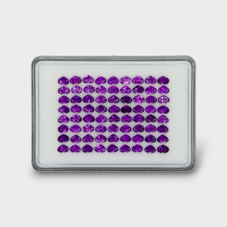 27.48 Cts. African Amethyst 6x4mm Faceted Heart Shape AAA Grade Gemstones Parcel - Total 72 Pc.