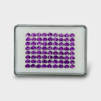 26.84 Cts. African Amethyst 6x4mm Faceted Heart Shape AAA Grade Gemstones Parcel - Total 72 Pc.