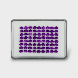 28.36 Cts. African Amethyst 6x4mm Faceted Heart Shape AAA Grade Gemstones Parcel - Total 72 Pc.