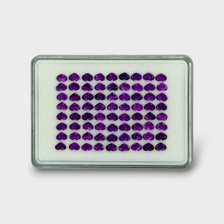 27.46 Cts. African Amethyst 6x4mm Faceted Heart Shape AAA Grade Gemstones Parcel - Total 72 Pc.