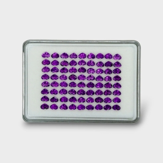 27.15 Cts. African Amethyst 6x4mm Faceted Heart Shape AAA Grade Gemstones Parcel - Total 72 Pc.