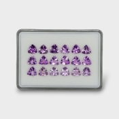 34.47 Cts. Brazilian Amethyst 9mm Faceted Trillion Shape AA+ Grade Gemstones Parcel - Total 18 Pc.