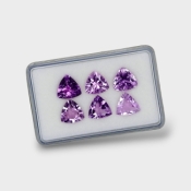 Brazilian Amethyst 10mm Faceted Trillion AAA Gemstones Parcel - 180353