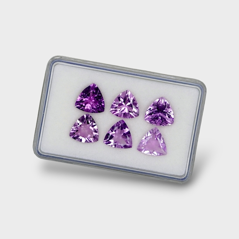 Brazilian Amethyst 10mm Faceted Trillion AAA Gemstones Parcel - 180353