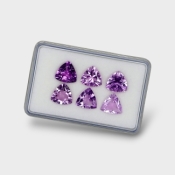 Brazilian Amethyst 10mm Faceted Trillion AAA Gemstones Parcel - 180353