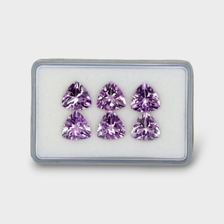 16.76 Cts. Brazilian Amethyst 10mm Faceted Trillion Shape AA+ Grade Gemstones Parcel - Total 6 Pc.