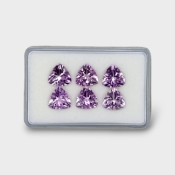 16.76 Cts. Brazilian Amethyst 10mm Faceted Trillion Shape AA+ Grade Gemstones Parcel - Total 6 Pc.