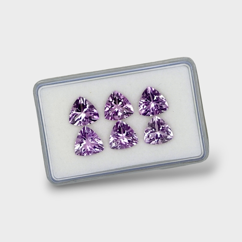 Brazilian Amethyst 10mm Faceted Trillion AA+ Gemstones Parcel - 180354