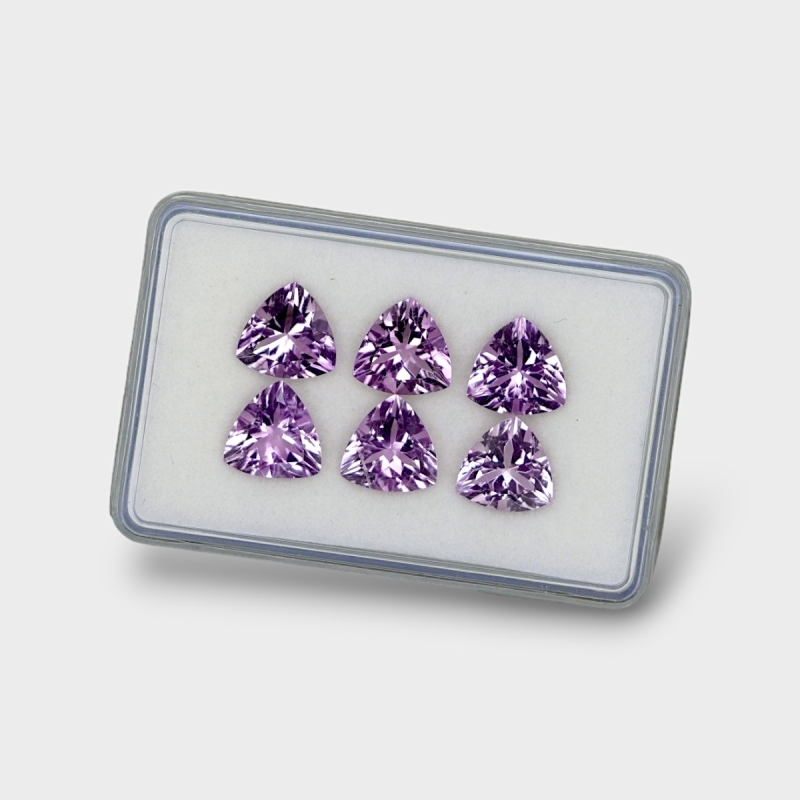 Brazilian Amethyst 10mm Faceted Trillion AA+ Gemstones Parcel - 180354