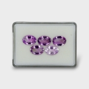 51.15 Cts. Brazilian Amethyst 18x13mm Faceted Oval Shape AA+ Grade Gemstones Parcel - Total 5 Pc.