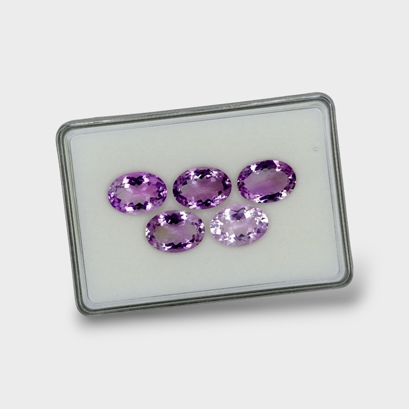 Brazilian Amethyst 18x13mm Faceted Oval AA+ Gemstones Parcel - 180344