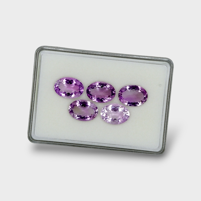 Brazilian Amethyst 18x13mm Faceted Oval AA+ Gemstones Parcel - 180344