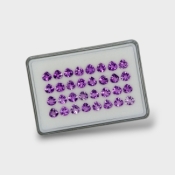 Brazilian Amethyst 7mm Faceted Heart AAA Gemstones Parcel - 180400