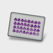 Brazilian Amethyst 7mm Faceted Heart AAA Gemstones Parcel - 180400