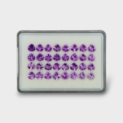 30.15 Cts. Brazilian Amethyst 7mm Faceted Heart Shape AAA Grade Gemstones Parcel - Total 32 Pc.
