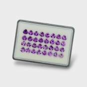 Brazilian Amethyst 7mm Faceted Heart AAA Gemstones Parcel - 180412