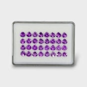 30.2 Cts. Brazilian Amethyst 7mm Faceted Heart Shape AAA Grade Gemstones Parcel - Total 32 Pc.