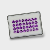 Brazilian Amethyst 7mm Faceted Heart AAA Gemstones Parcel - 180398