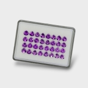 Brazilian Amethyst 7mm Faceted Heart AAA Gemstones Parcel - 180398