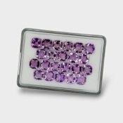 Brazilian Amethyst 10mm Faceted Square Cushion  AA+ Gemstones Parcel - 180411