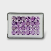 76.65 Cts. Brazilian Amethyst 10mm Faceted Square Cushion  Shape AA+ Grade Gemstones Parcel - Total 24 Pc.