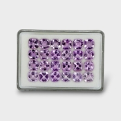 92.1 Cts. Brazilian Amethyst 10mm Faceted Square Cushion  Shape AAA Grade Gemstones Parcel - Total 24 Pc.