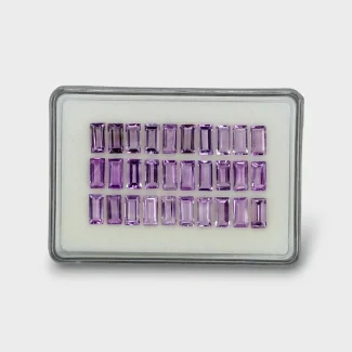 45.07 Cts. Brazilian Amethyst 10x5mm Step Cut Baguette Shape AAA Grade Gemstones Parcel - Total 30 Pc.