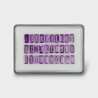 43.83 Cts. Brazilian Amethyst 10x5mm Step Cut Baguette Shape AAA Grade Gemstones Parcel - Total 30 Pc.