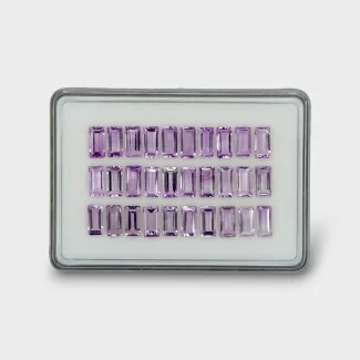 44 Cts. Brazilian Amethyst 10x5mm Step Cut Baguette Shape AAA Grade Gemstones Parcel - Total 30 Pc.